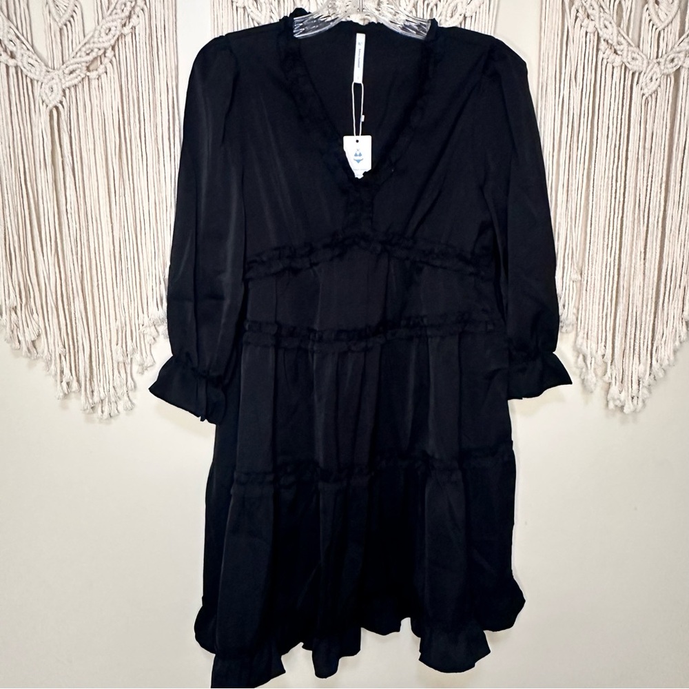 Bohemian Black Half Sleeve Dress